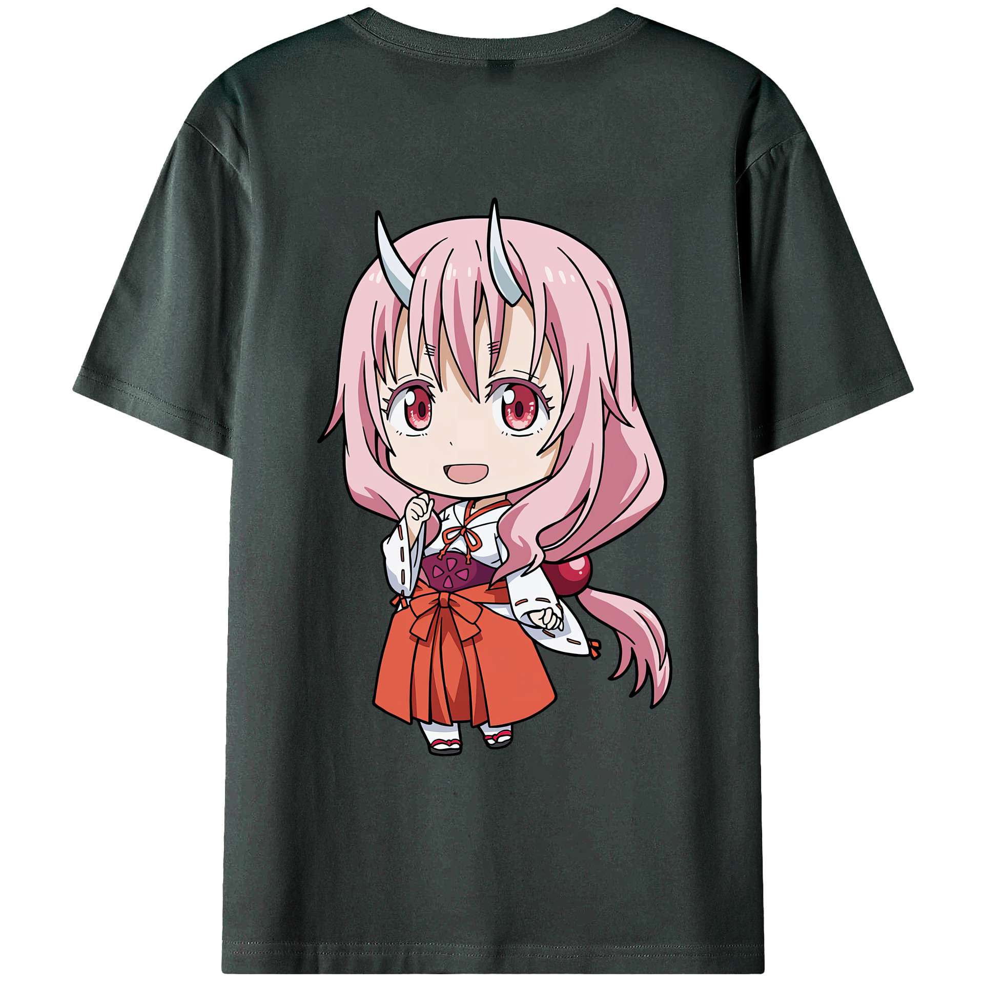 （画像用） 転スラ Regarding Reincarnated to Slime 綿100％ メンズ半袖Tシャツ（バックプリント） 通気性